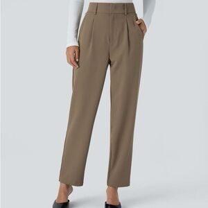 High waisted Pocket Solid Work Tapered Pants